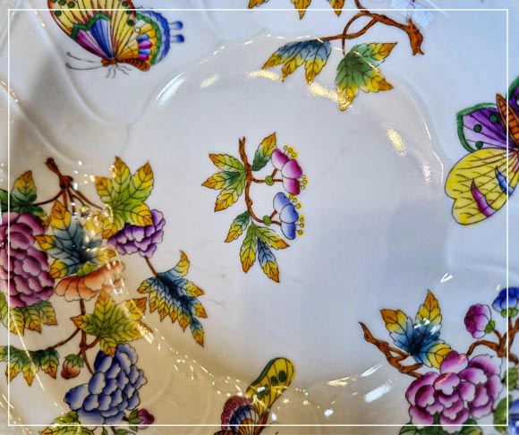 Porcelán lepkés tányér készlet